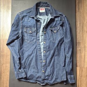 Wrangler Dark Blue Denim Shirt